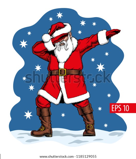 Dabbing Santa Claus Vector Illustration Stock Vector Royalty Free 1185129055 