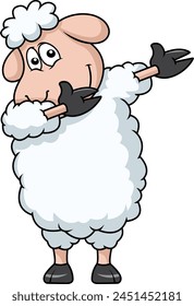 Dabbing sheep character vector illustration