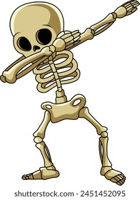 Dabbing skeleton character vector illustration