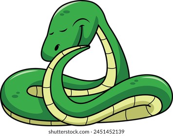 Dabbing snake character vector illustration