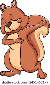 Dabbing squirrel character vector illustration