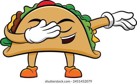 Dabbing taco character vector illustration