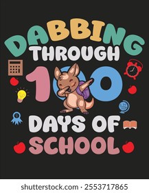 Dabbing through 100 days of school graphic design.