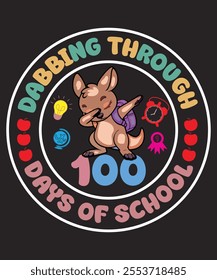 Dabbing through 100 days of school graphic design.