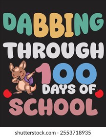 Dabbing through 100 days of school graphic design.