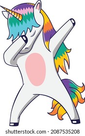 Dabbing unicorn, Unicorn doing a dab dance, Funny dancing unicorn clipart svg