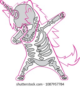 Dabbing unicorn skeleton will decorate your t-shirt