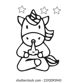 Dabbing Unicorn Vector Art Coloring Page