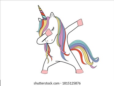 dabbing unicorn vector design hand drawn positive. vector illustration design for fashion graphics, t shirt prints, posters etc
stationery,mug,t shirt,phone case  fashion style trend spring 