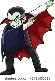 Dabbing vampire character vector illustration