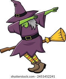 Dabbing wicked witch vector illustration