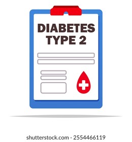 Dabetes type 2 medical clipboard