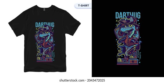 Diseño de camisetas DABTHUG. Impresión vectorial, tipografía, Halloween, Navidad, afiche, festividad, imprenta, emblema. Swatches globales.