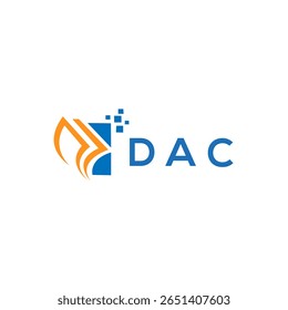 DAC credit repair accounting logo design on white background. DAC creative initials Growth graph letter logo concept. DAC business finance logo design.
