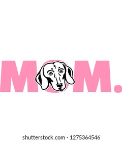 Dachshund best mom ever pink