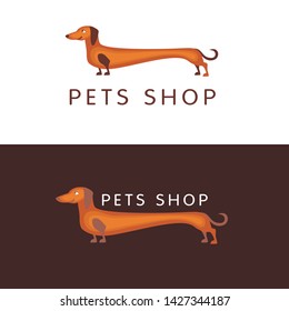 Dachshund character logo. Dog logo