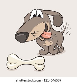 Dachshund character. Vector icon of dog