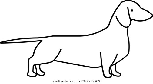 Dachshund dash dashound dog pet Outline