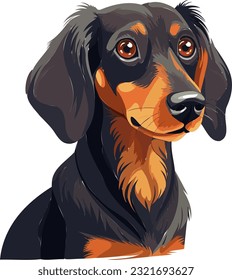 Dachshund Delight Endearing Wiener Dog Vector