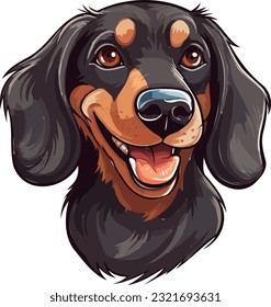 Dachshund Delight Endearing Wiener Dog Vector