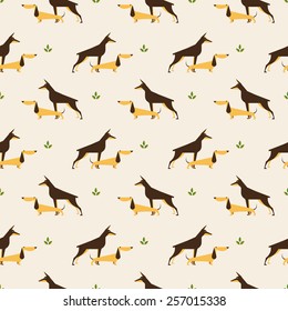 dachshund and doberman dog pattern