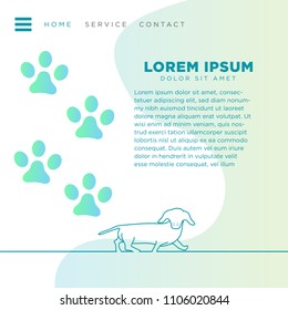 Dachshund DOG animal care vector elements illustration landing page website banner cover concept