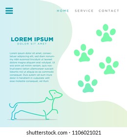 Dachshund DOG animal care vector elements illustration landing page website banner cover concept
