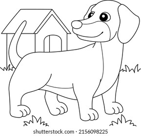 Dachshund Dog Coloring Page for Kids