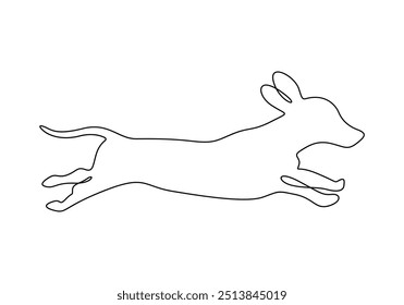 Dachshund dog continuous one line drawing vector illustration