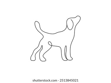 Dachshund dog continuous one line drawing vector illustration