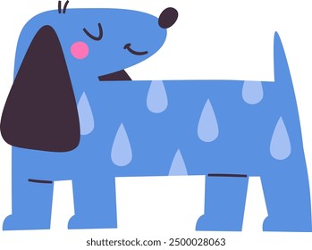 Dachshund Dog With Drops Pattern Vector Illustration