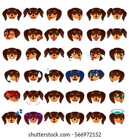 Dachshund Dog Emoji Emoticon Expression Stock Vector (Royalty Free ...