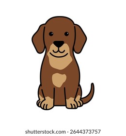 Dachshund dog flat character vector design