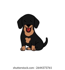 Dachshund cão design de vetor de caráter plano