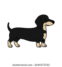 Dachshund dog flat character vector design