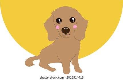 Dachshund dog flat style cartoon vector