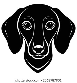 Dachshund dog head vector silhouette art illustration