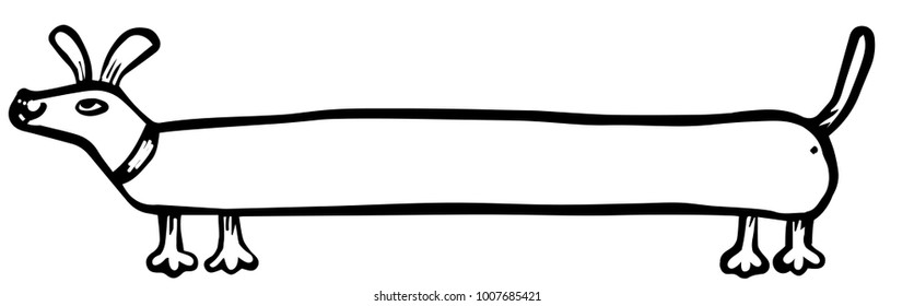 dachshund dog horizontal icon