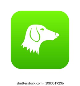 Dachshund dog icon digital green for any design isolated on white vector illustration