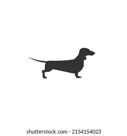 Dachshund dog icon on white background in flat. Vector illustration sign