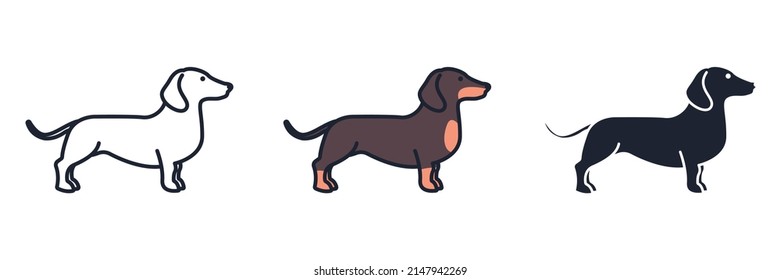 dachshund dog icon symbol template for graphic and web design collection logo vector illustration