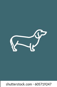  Dachshund dog icon, Vector