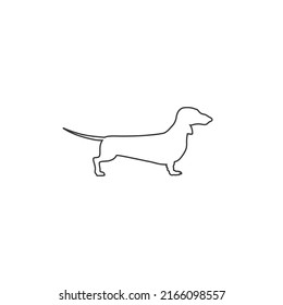 Dachshund dog line icon on white background in flat. Vector illustration flat sign