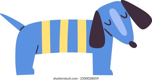 Dachshund Dog With Lined Pattern Vector Illustration