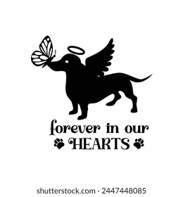 
Dachshund dog memorial illustration, dog memorial 