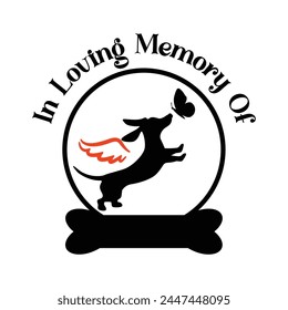 
Dachshund dog memorial illustration, dog memorial 