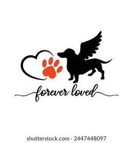 
Dachshund dog memorial illustration, dog memorial 