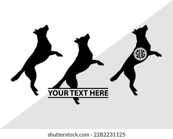 Dachshund Dog Monogram Vector Illustration Silhouette