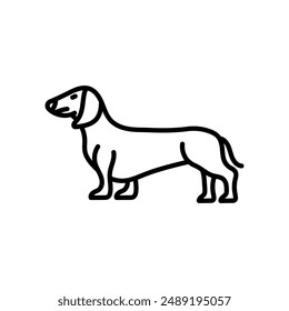 Dachshund Dog Outline Icon, Vector illustration