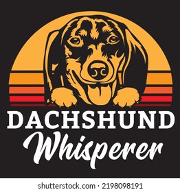 Dachshund dog owner wiener pet lover EPS retro sunset whisperer